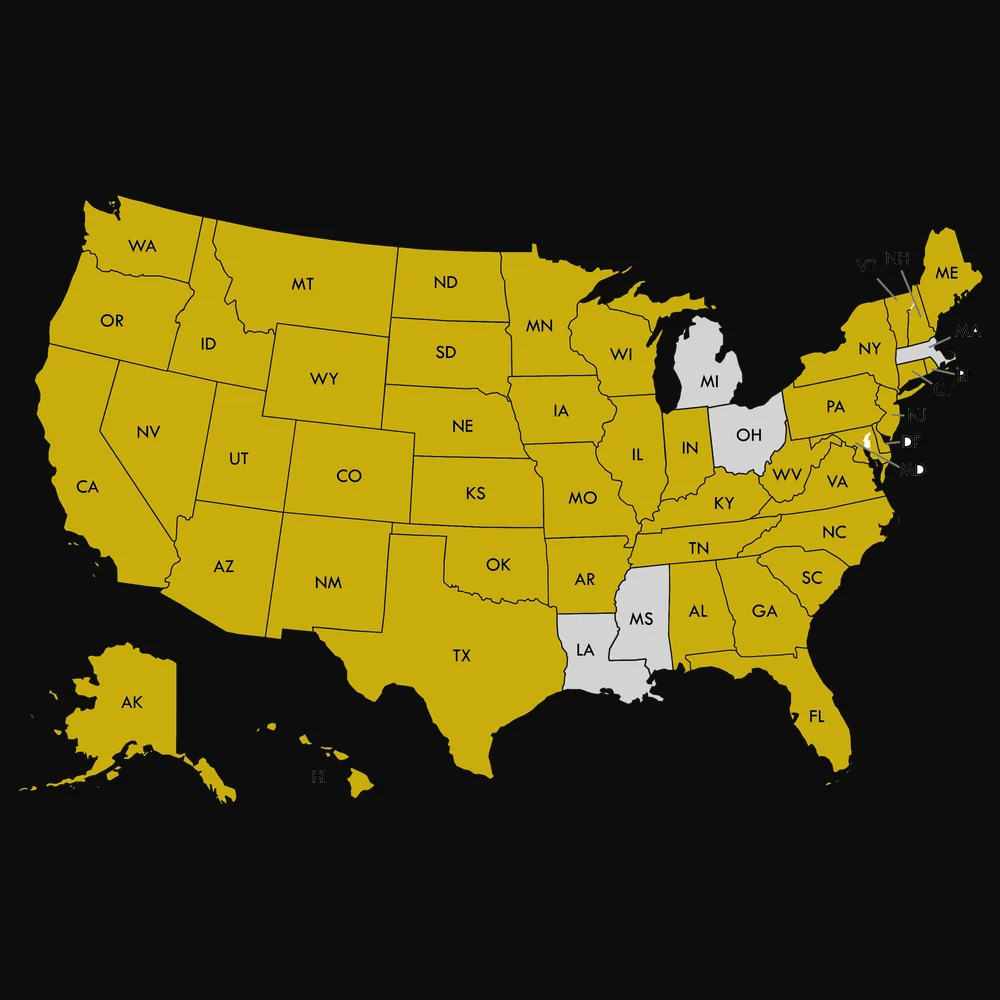 Progress Rum distribution map — available across the United States
